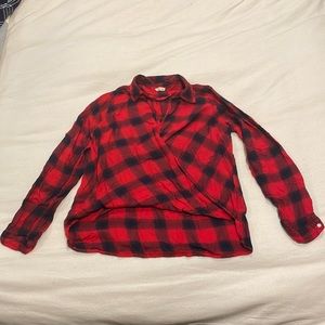 A flannel blouse in size extra small